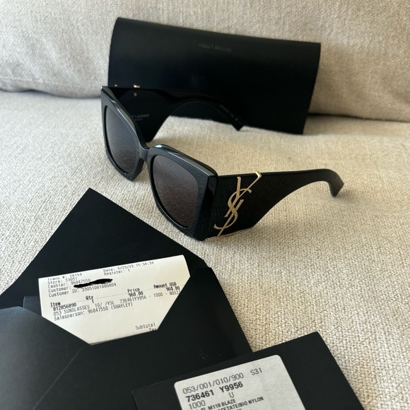 YSL-Saint Laurent Sunglasses- Black - Picture 14 of 16